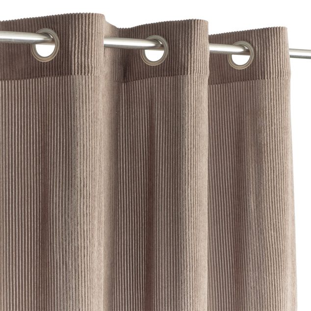 Rideau à oeillets velours côtelé uni 140x240cm (3 modèles)
