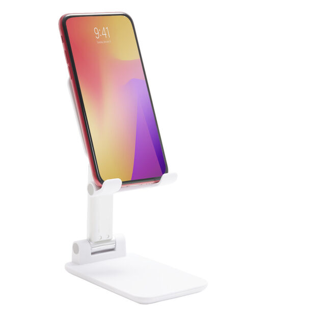 Support t&eacute;l&eacute;phone multiposition blanc 6,5x2,7xH11cm