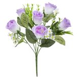 Piquet de boutons de Roses - Fleur artificielle violet blanc