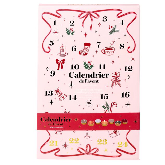 Calendrier de l'avent bougies chauffe-plats senteur hivernale 24 cases
