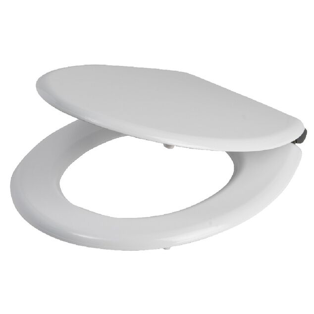 Abattant WC universel bois blanc mat avec frein de chute