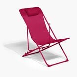 Chilienne Garden pliante avec t&ecirc;ti&egrave;re textil&egrave;ne rouge 56x82xH76/90cm