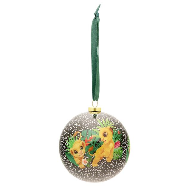 Boule de No&euml;l Disney Le Roi Lion verte et rouge &Oslash;7,5cm