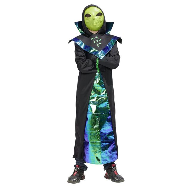 Deguiz'box d&eacute;guisement enfant alien vert masque gants tunique 11/14ans