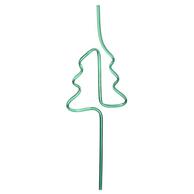 Paille X4 pcs No&euml;l formes assorties poly&eacute;thyl&egrave;ne H14 cm