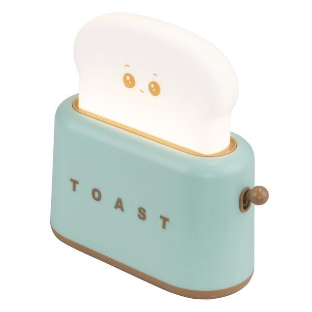 Veilleuse enfant LED forme grille pain rétro vert et blanc 10x8xH10cm