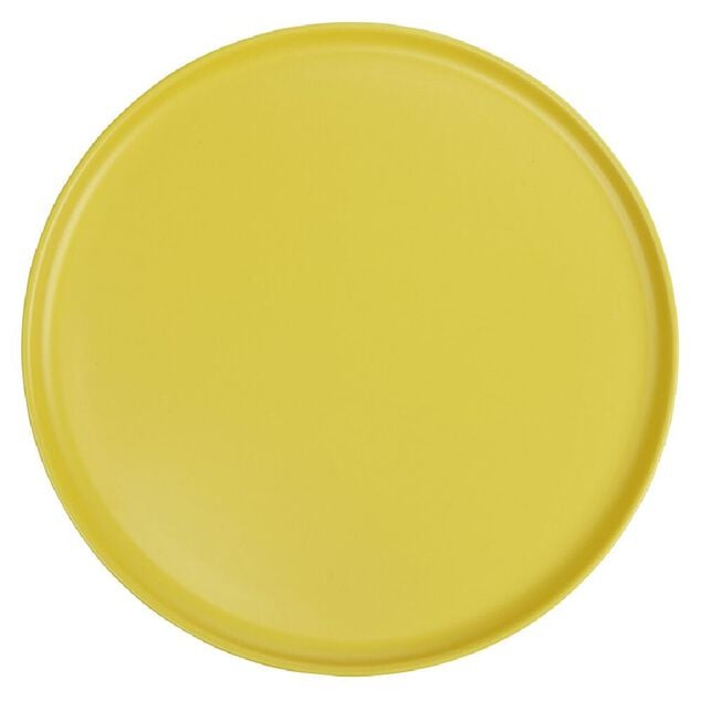 Assiette ronde plate Nordic porcelaine jaune &Oslash;28cm