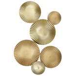D&eacute;coration murale Cercles en m&eacute;tal stri&eacute; dor&eacute; L81,5 cm
