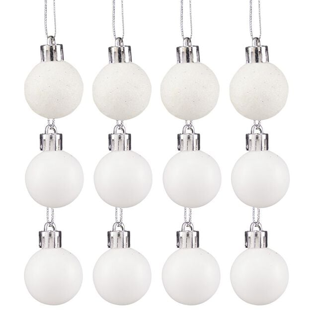 Petite boule de No&euml;l polystyr&egrave;ne blanc &Oslash;3cm x12