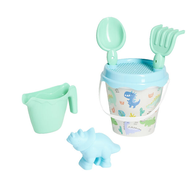 Seau de plage garni dinosaure 6 pi&egrave;ces