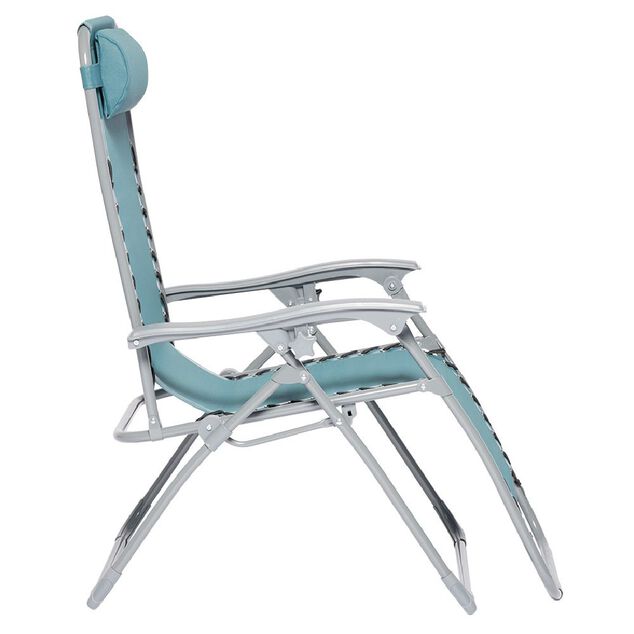 Fauteuil relax inclinable avec t&ecirc;ti&egrave;re bleu