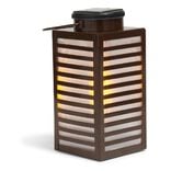 Lanterne solaire &agrave; poser ou suspendre noir 1 LED blanc chaud