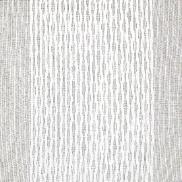 Voilage &agrave; oeillets jacquard bande verticale blanc
