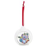 Boule de Noël Disney Stitch en verre et bois Ø8cm