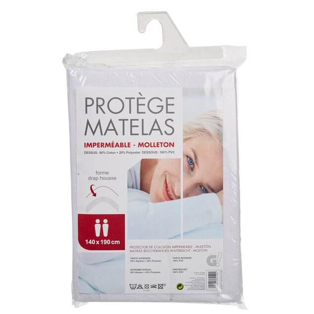 Prot&egrave;ge-matelas molleton imperm&eacute;able 140x190 cm