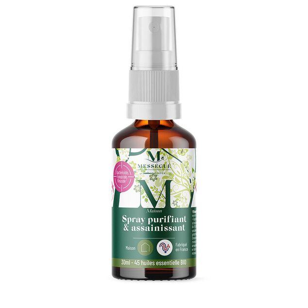 Spray purifiant et assainissant Mess&eacute;gu&eacute; 45 huiles essentielles bio 30ml