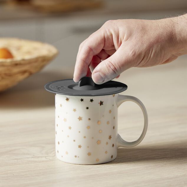 Couvre verre en silicone noir Ø11cm