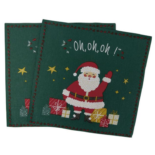 Serviette en papier &agrave; motif P&egrave;re No&euml;l x20