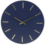 Horloge ronde en métal bleu Ø30cm