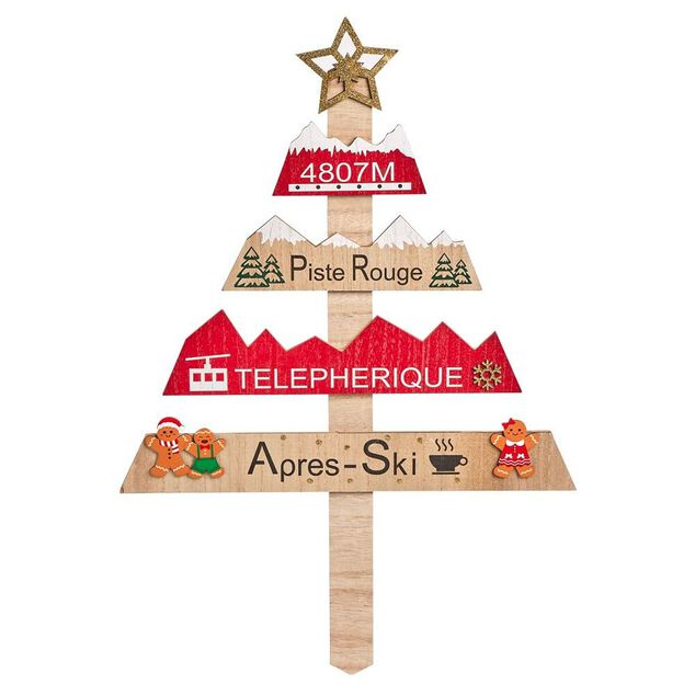 Pancarte Sapin de Noël en bois H60cm