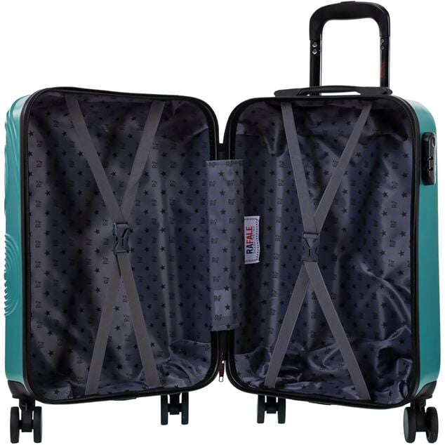 Valise cabine rigide plastique ABS vert 45x35xH65cm