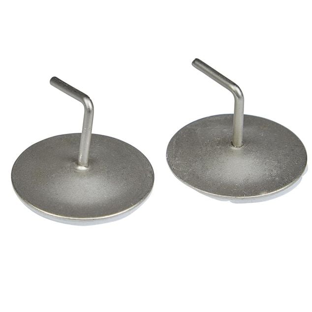 Support de tringle adh&eacute;sif rond aluminium argent&eacute; x2