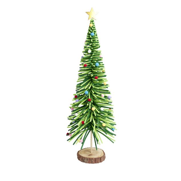 Sapin en feutrine et bois &agrave; poser H90cm - 4 mod&egrave;les