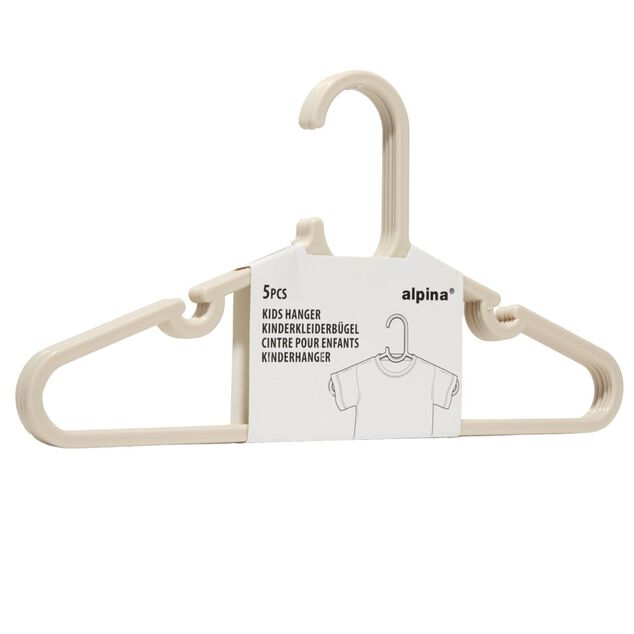 Cintre enfant x5 plastique beige L29cm