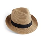 Chapeau Panama mixte paille avec bandeau noir (4 modèles)