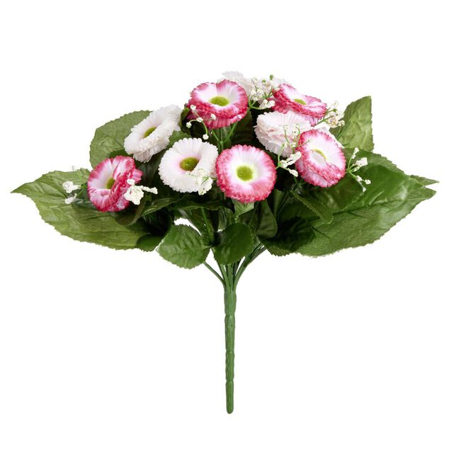 Bouquet fleurs artificielles paquerettes 20 t&ecirc;tes H30cm