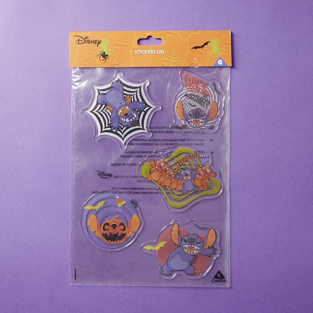 Lot de 5 autocollants Halloween Disney Stitch en gel