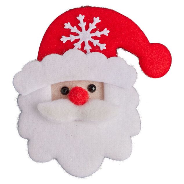 Badge lumineux Noël rouge et blanc (4 modèles)