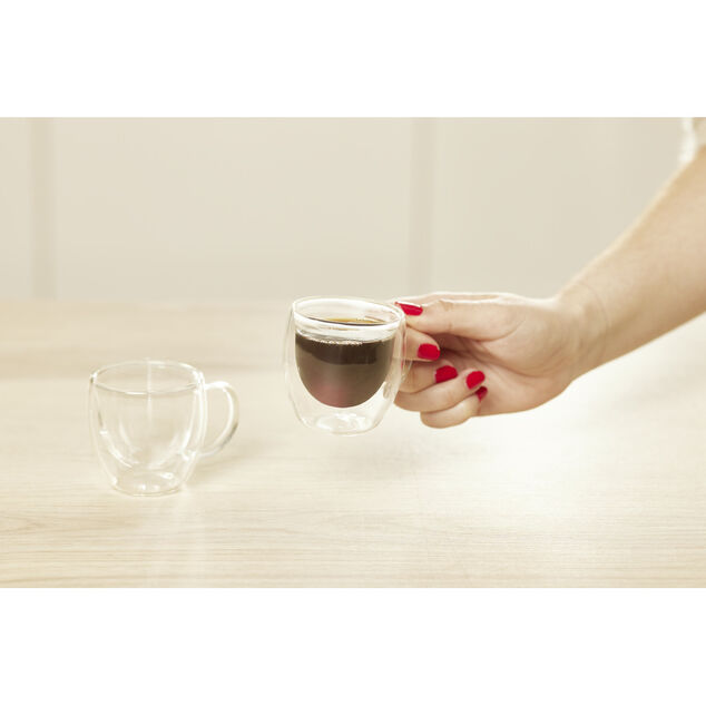 Lot de 2 tasses double paroi 80ml