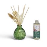 Diffuseur bâtonnets fleurs séchées et recharge Mességué vanille ambre musc 100ml