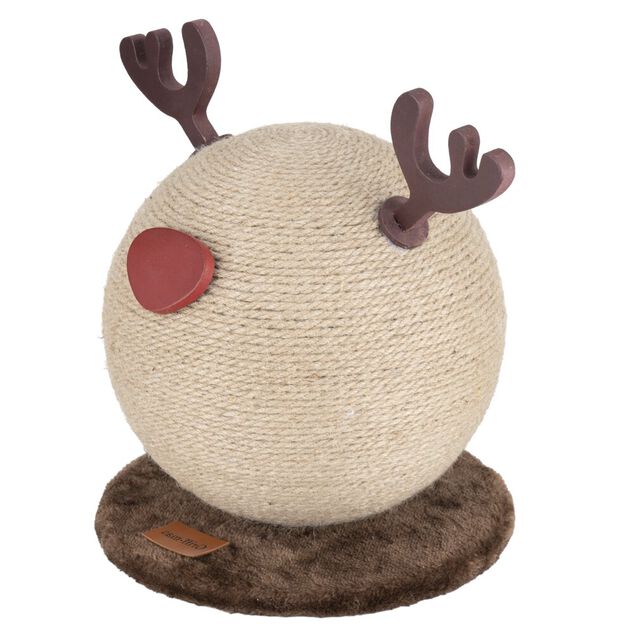 Griffoir pour chat MDF et jute forme t&ecirc;te de cerf &Oslash;28XH32 cm