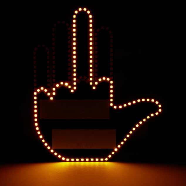 Décoration lumineuse pour arrière voiture main LED 3 positions