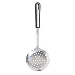 &Eacute;cumoire en inox avec manche en plastique noir L.35cm