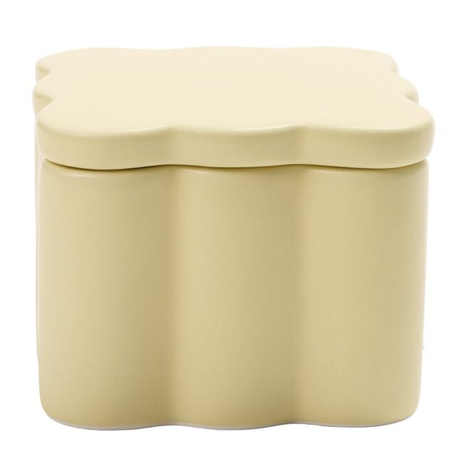Bo&icirc;te organisateur salle de bain en dolomite contour ondul&eacute; 10x10xH8cm (3 mod&egrave;les)