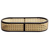 Plateau ovale cannage rotin naturel noir