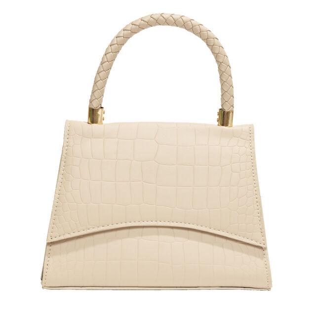 Sac &agrave; main simili effet croco avec bandouli&egrave;re amovible 21x8xH15cm - 3 mod&egrave;les