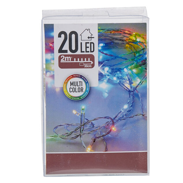 Guirlande électrique Noël intérieur 20 LED multicolores 2 m