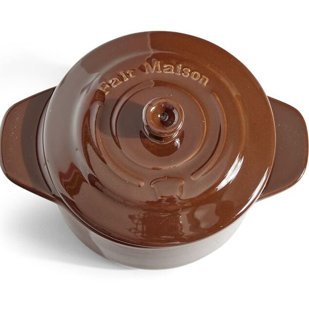 Mini cocotte individuelle en c&eacute;ramique avec couvercle (2 mod&egrave;les)