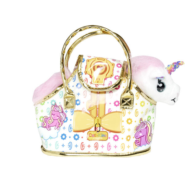 Licorne peluche avec son sac de transport