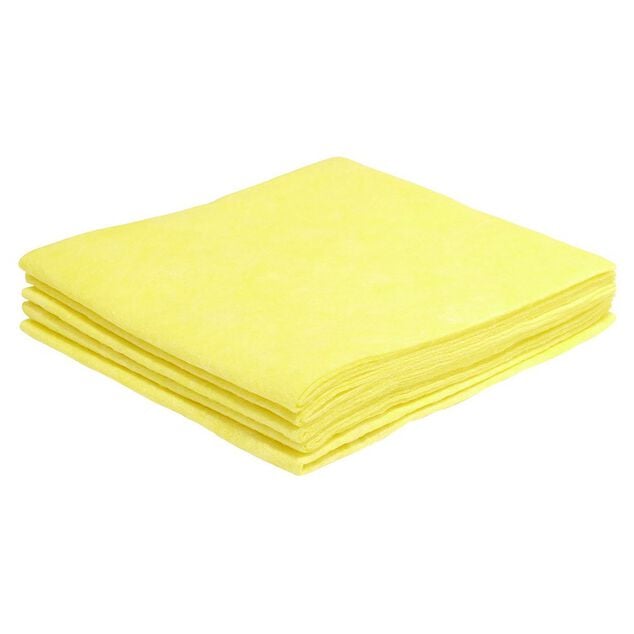 Lavette synth&eacute;tique viscose jaune 34x35cm x5