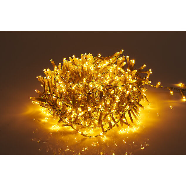 Guirlande lumineuse 700 LED cluster blanc chaud fixe clignotant L.14 m