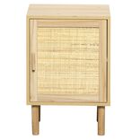 Table de chevet Kanna 1 porte cannage rotin L.40 x P.30 x H.48 cm