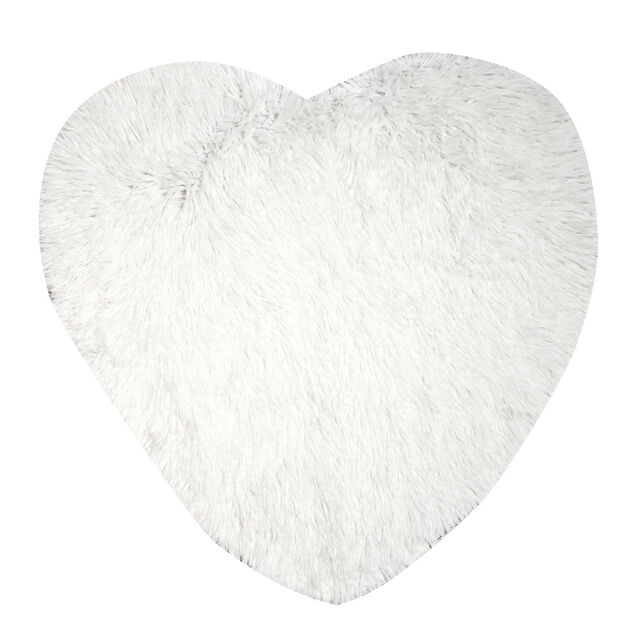 Tapis coeur effet fourrure rose ou beige 60x60cm