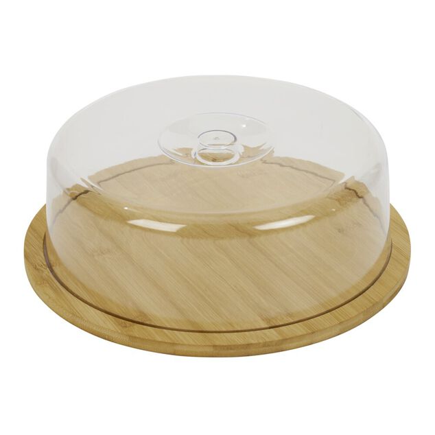 Bo&icirc;te &agrave; fromage bambou et plastique &Oslash;28,5xH9cm