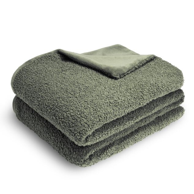 Plaid bouclette 130x160cm polyester 3 coloris