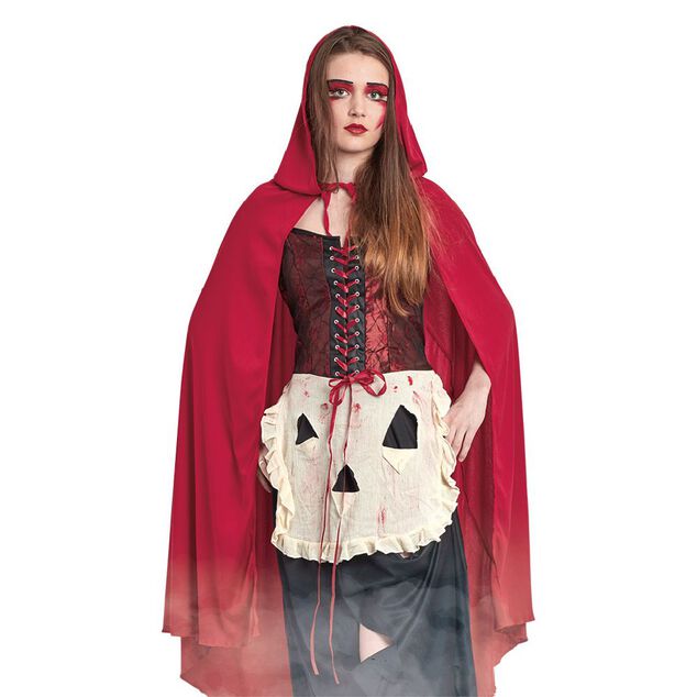 D&eacute;guisement adulte Halloween chaperon rouge robe et cape - Taille S